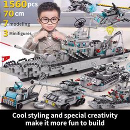 City Series Warship Building Blocks Toys Model Battleship Military Military Fighting War Building Bloums for Boys Children Gifts