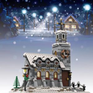 City Street Snow House Village Village Christmas Église Building Building Town Street Shop Architecture Mode