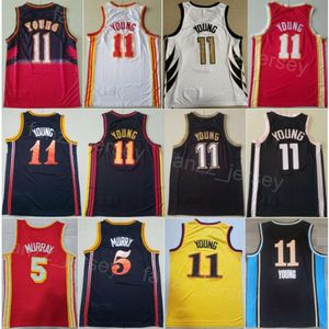 City Trae Young Basketball Jerseys 11 Man Dejounte Murray 5 Icon gagné toute déclaration cousue respirant pour les fans de sport chemise équipe couleur noir rouge blanc jaune