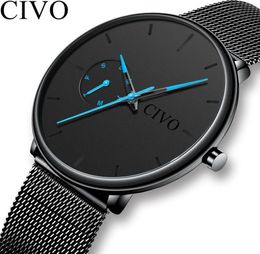 Civo Fashion Casual Mens Watches waterdichte analoge sportpolschatches mannen kwarts horloges voor mannen geschenkklok relogio masculino J8312256