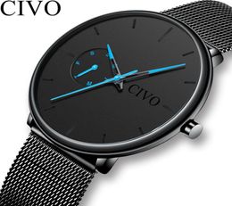 Civo Fashion Casual Mens Watchs Waterproproping Analog Sports Wrists Montre aux hommes montres en quartz pour hommes Gift Horloge Relogio Masculino J3425059