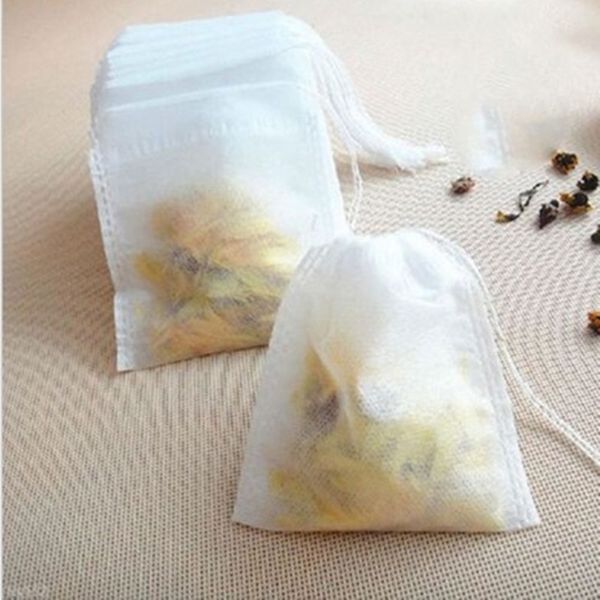 Promotion Nouveaux sachets de thé 100 Pcs Lot 5.5 x 7CM Sachets de thé vides avec ficelle Heal Seal Filter Paper for Herb Loose Tea bag