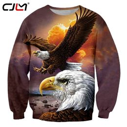 CJLM 3D Print Sweatshirts Diy Fashion Interessante Eagle lange mouw Top Custom Sunset Sunset Plus Size Street Cloths Man Groothandel 220714