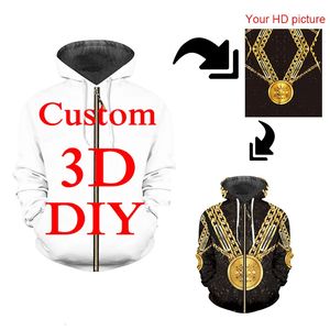 CJLM DIY Custom Design Heren Dameskleding 3D Print Rits Sweatshirt Hoodies Drop Groothandelaars Leveranciers Drop Shipper 231226