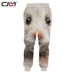 CJLM Unisex Hip Hop 3D Servicio impreso Oringial Animal Ratón blanco Personalizado Tallas grandes Pantalones de chándal Drop 220613