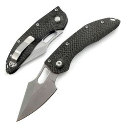 CK4264 Couteau tactique automatique D2 Blade en pierre Blade Fibre en fibre de carbone Randonnée Camping Randonnée EDC Pocket Couteaux avec boîte de vente au détail