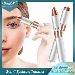 CkeyiN 2 en 1 femmes épilateur rasoir de sourcils dame rasoir à faible bruit femme épilateur pour lèvre oreille bras jambe Bikini zone 231225