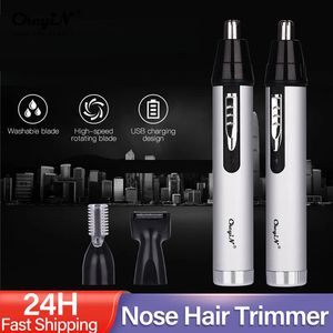 CkeyiN 3 en 1 tondeuse électrique pour nez et oreilles pour hommes, rasoir Rechargeable, épilation des sourcils, Kit d'outils de soins du visage sûr et durable 231220