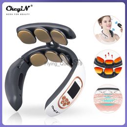 CKEYIN 6D Electric Neck Back Masseur d'impulsion TENS PULSE PULSE RECHARGable VERTEUR CERVICAL VILEBRA DOULEUR DE RELAGE