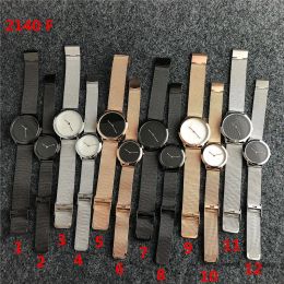 CKK Gratis verzending 2024 Fashion Brand vrouwen mannen Unisex Lovers 'Stalen Metalen Band quartz polshorloge C2140-2