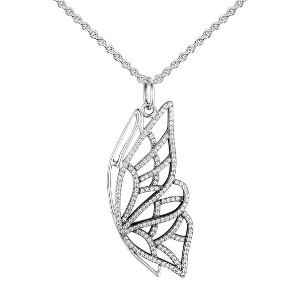 CKK 925 Sterling Silver Butterfly Wing Collier Pendentifs Pour Femmes Original Bijoux Making Anniversaire Cadeau