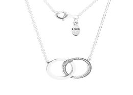 CKK cercles colliers réel 925 en argent Sterling lien chaîne colliers pendentifs pour les femmes bijoux fins Collares8861842