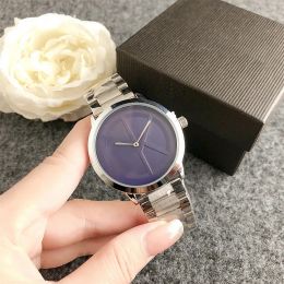 CKK nieuwe mode volledig merk polshorloge mannen vrouwen stijl 40 mm roze luxe met logo stalen metalen band quartz klok cadeau gratis verzending