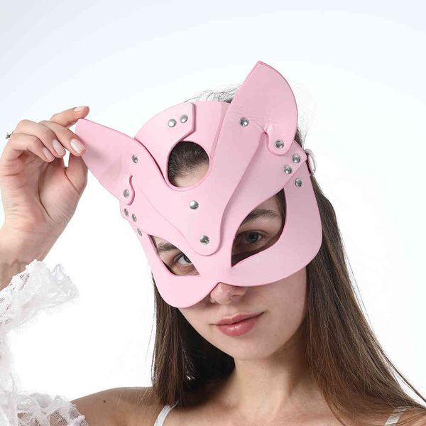 CKMORLS – harnais en cuir Sexy pour les yeux, outils sexuels fétichistes érotiques, mascarade d'halloween, masque facial de lapin Cosplay BDSM pour adultes, Toys307e