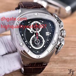 Claic Serie Chronograph Triangle Watch Men Men Diad Annuverary VK Quartz Chronograph Working Sport Racing Carleather Strap Band