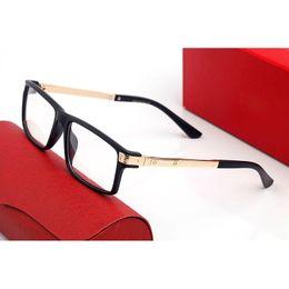 claissc homme lunettes de soleil optique artiste rectangle corne de buffle métal léopard mâle mode unisexe vintage avec étui femmes designer lunettes de prescription