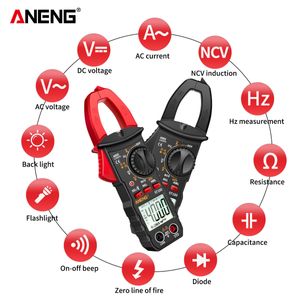 Clamp Meters ANENG ST180 4000 Counts Digital Clamp Meter AC Current Multimeter Ammeter Voltage Tester Car Amp Hz Capacitance NCV Ohm Tool 230516