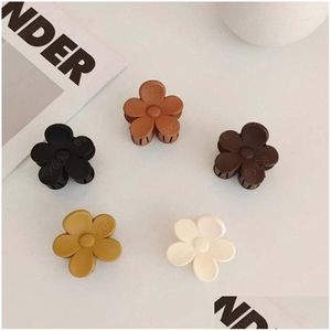 Klemmen Haaraccessoires Klauw Frosted Mini Clip Bloem Haarspeld Lente Snoep Plastic Hairgrip Schattig Hoofddeksels Haarspeldjes Drop Delivery Je Dhwms