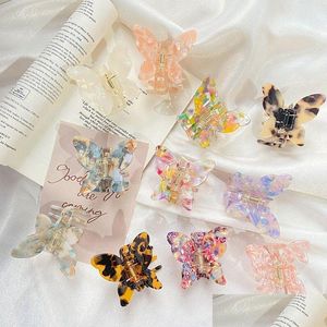 Klemmen Koreaanse vlinderhaar klauw acryl krab clip paardenstaarthouder plastic zoete fee -haarspeld accessoires drop levering sieraden ha dhdfj