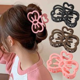Klemmen Koreaanse schattige bowknot haarclip plastic klauw clip snoep kleur krab haarclip voor meisjes zoet haar klauw haaraccessoires voor vrouwen y240425