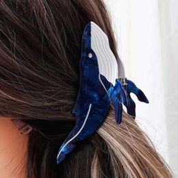 Cramps Yhj Blue Fairy Hair Claw Marine Animal Series Acetate Hair Claw Cliw Crabs Hair Accessoires pour femmes filles Y240425