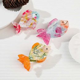 Clampas YHJ Creatividad Cute Colorido Cañador de cabello de pescado Clip Claw Claw Criaturas acuáticas Cangrejo Cabello Accesorios para mujeres Y240425