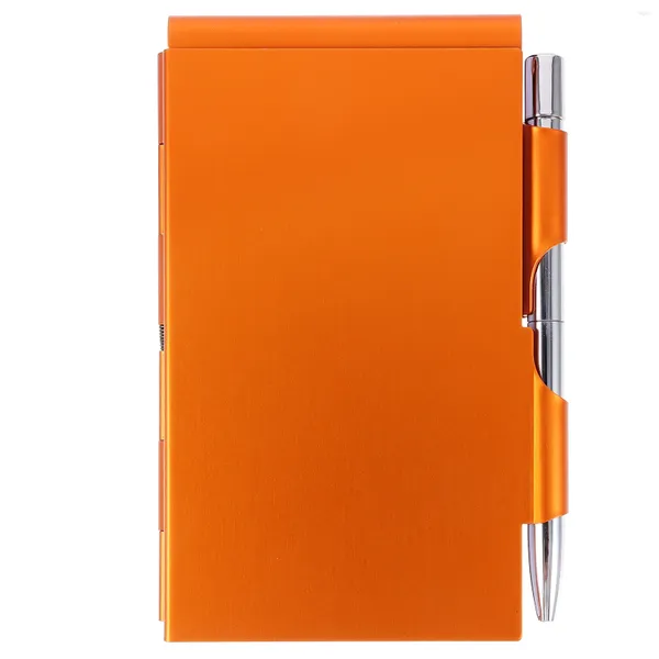Estuche para diario de cuaderno tipo Clamshell, almohadillas pequeñas, Bloc de notas de Metal, soporte para bolígrafo de bolsillo, Mini oficina