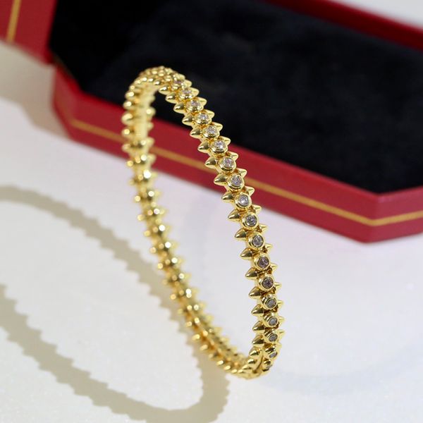 Choque brazalete para mujer diseñador Pulsera diamante para hombre Chapado en oro 18K T0P calidad más alta calidad de lujo joyería de moda estilo clásico regalo exquisito 002