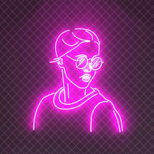 Fermoir fille avec lunettes anglais phrases courtes signe décoration murale ins style fait à la main Tube de verre néon Super lumineux