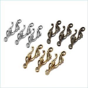 CLAPS HAKEN 10Sets/Lot Antieke muzieknoot Toggle CLASPS S Vorm Haak Fit ketting Bracelet voor sieraden Bevindingen Accessoires 1561 Dhnke