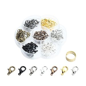 Klemt haken 7 kleuren legering Lobster Clasps voor ketting 12 mm accessoires Diy Hook met open gereedschap ring sieraden maken drop levering dhqjt