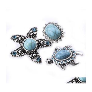 Klemt haken grote snap sieraden zeester tortoise turquoise 18 mm knoppen voor snaps armband ketting