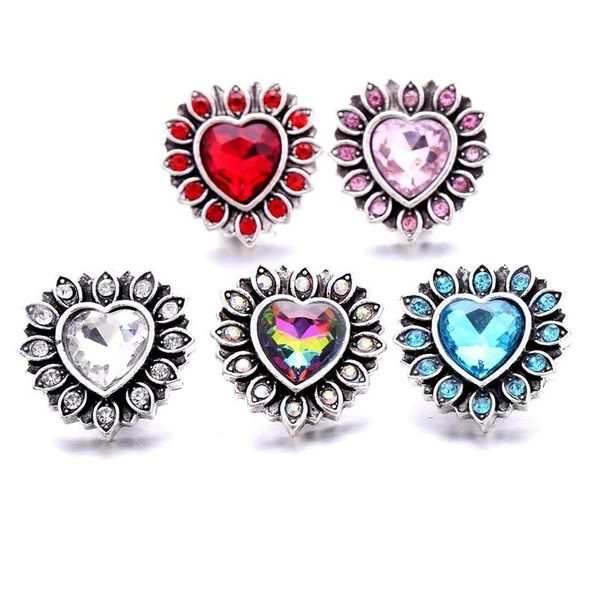 Classement Crochets Bright Swinestone Fixer 18 mm Snap Butt Clasp Metal Heart Charms For Snaps Bijoux Fournitures Fournisseurs Snapper Drop Dhtdb