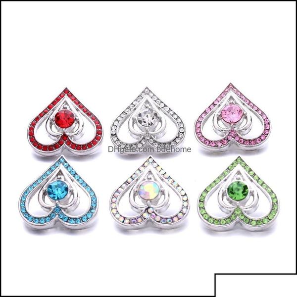 Fermoirs Crochets Fermoirs Crochets Noosa Creux Coeur Gingembre Bouton Pression Résultats De Bijoux Morceaux De Cristal Charmes 18Mm Métal Amant Boutons Pression Dhrho