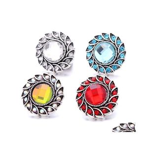 Klemt haken colorf strass bevestigen 18 mm snap knoop gesp sier kleur metalen charmes voor snaps minnaar sieraden bevindingen leveranciers dhgiz