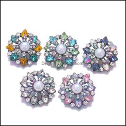 Fermoirs Crochets Nouveau Noosa Waterdrop Éblouissant Strass Snap Boutons Fit Diy 18Mm Bouton Bracelet Collier Bijoux Cadeau Drop Delivery 20 Dhdch