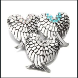 Klemt haken noosa gember snap crysal angel vleugels brokken 18 mm metalen knoppen diy armband sieraden cadeau levering 2021 bevindingen comp dhjqw