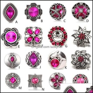 Klemt haken noosa gember snap crysal brokken bloem harten 18 mm metalen knoppen diy armband sieraden cadeau drop levering dhseller2010 dh0un