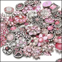 Fermoirs Crochets Noosa Pink Ginger Snap Button Fermoirs Bijoux Résultats Crystal Chunks Charms 18Mm Metal Snaps Buttons Fait Dhseller2010 Dhstd