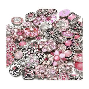 Klemt haken Noosa roze gember snap knoop sieraden bevindingen kristal brokken charmes 18 mm metalen snaps knoppen fabriek leverancier drop d dhitn