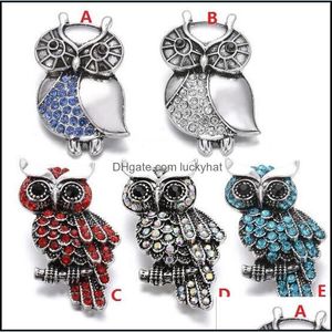 Fermoirs Crochets Noosa Snap Bijoux Cristal Hibou 18Mm Boutons En Métal Fit Sier Bracelet En Cuir Diy Charms Collier Drop Deli Dhseller2010 Dhjyl