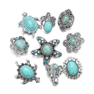 Fermoirs Crochets Noosa Turquoise Pierre Gingembre Snap Chunks Tortue Étoile De Mer 18Mm Boutons Bracelet Diy Bijoux Cadeau Drop Delivery Findi Dh9Za