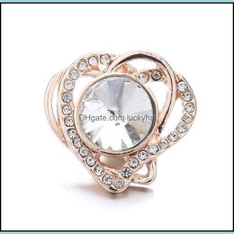 Klemt haken stralende strass heart 18mm snap knoop gesp op prachtige zirkoon sier kleurlegering metaal minnaar charmes voor s dhseller2010 dhash