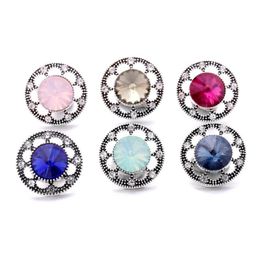 Klemt haaks Rhinestone Fastener 18mm snapknop gesp clasp Old Way Hollow Alloy Metal Charms For Snaps sieraden Leveranciers Dro Dh86B