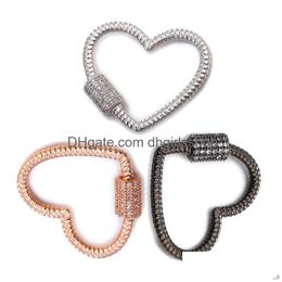 Sluitingen Haken Riversr Cz Micro Pave Schroef Wit Roze Pistool Zwart Liefde Hartvorm Koperen Zirkoon Hanger Connectors Diy Sieraden Bevindingen D Dh7Hv