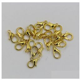 Sluitingen haken verkopen 200 stuks 10 mm 12 mm 14 mm 16 mm 18 mm vergulde goudlegering kreeft gespen sieraden diy sieraden sieraden bevindingen componenten Dhgsn