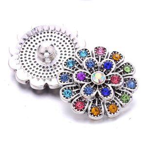 Classement Crochets Snap Jewelry DIY 18 mm Metal Crystal Flower Boutons For Button Bracelet Collier Moucles d'oreilles Drop Livraison Finding Dhgarden DHXCT