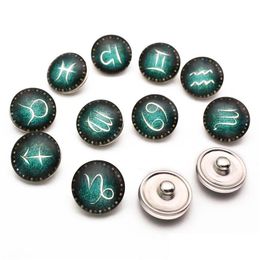 Sluitingen Haken Twee Sterrenbeelden 18Mm Glas Ginger Snaps Fit Metalen Drukknoop Charm Armbanden Voor Mode Diy Zodiac Interchangea Dhi3P