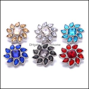 Klemt haken groothandel geassorteerde strass snap -knoppen gespleten 18 mm metaal decoratieve traan zirkonen knop charmes voor doe -het -zelf snaps juwelen dhkmp