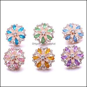 Fermoirs Crochets En Gros Or Strass Fleur Gingembre Snap Bouton Fermoir Résultats De Bijoux Femmes Hommes Zircon Charmes 18Mm M Dhseller2010 Dhc6W